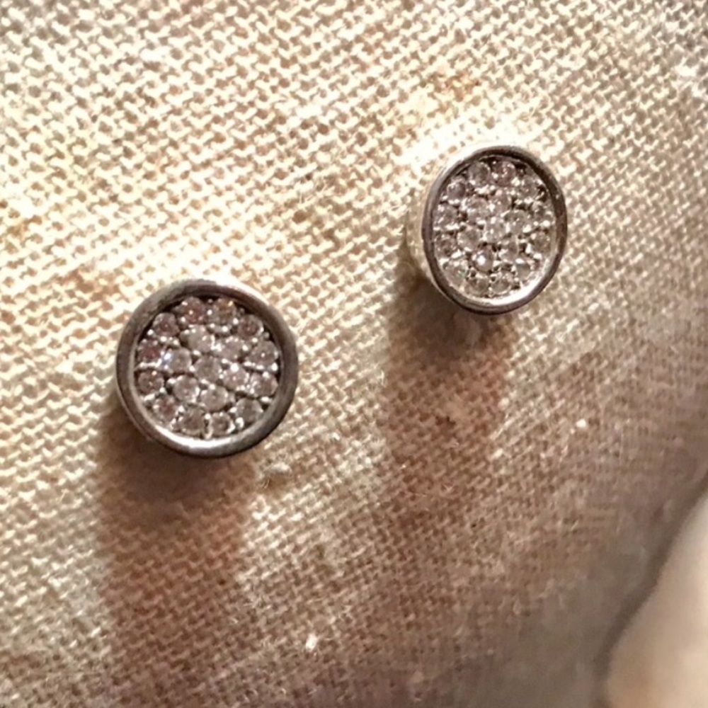 Silver & Crystal Stud Earrings